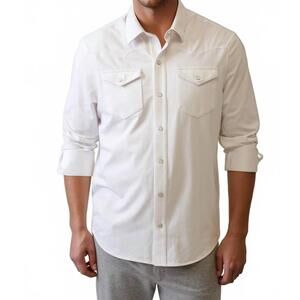 NEW BUKI cinqo western tech shirt in white